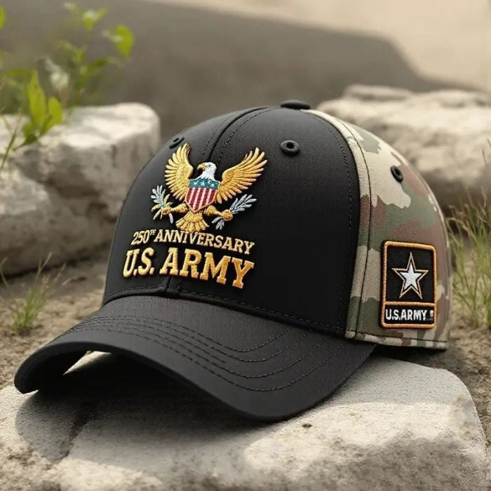 US Army 250Th Anniversary Camo Hat Proud Veteran Cap United States Army Honoring Day Gift