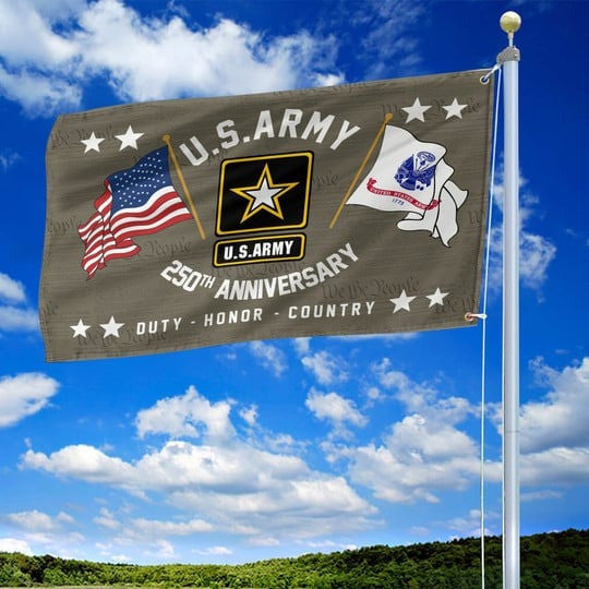 US Army Veteran Flag 250th Anniversary Duty Honor Country Semiquincentennial Gift Ideas