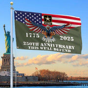 US Army Veteran Flag 250th Anniversary This We'll Defend Home Decor Best Gifts For Patriots