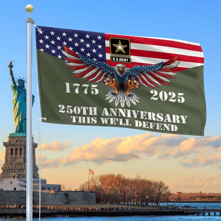 US Army Veteran Flag 250th Anniversary This We'll Defend Home Decor Best Gifts For Patriots