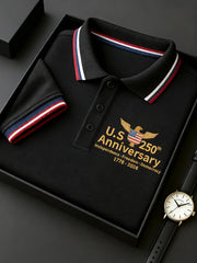 US Eagle 250th Anniversary Polo Shirt Patriotic American Independence Day Clothing Gifts