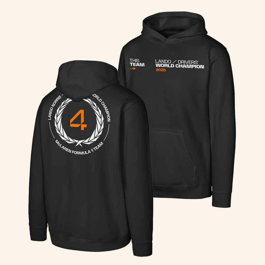 US F1 Merch Lando Norris Mclaren F1 Team 2025 Drivers' World Champion Hoodie Gifts For Him - Thriftgiftshop