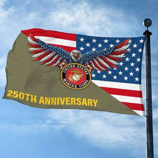U.S Marine Corps Veteran Flag 250th Anniversary Home Decorative Gifts