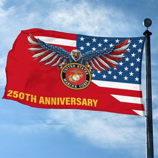 U.S Marine Corps Veteran Flag 250th Anniversary Home Decorative Gifts