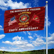U.S Marine Corps Veteran Flag 250th Anniversary The Guardian Of Freedom Home Decor Gifts