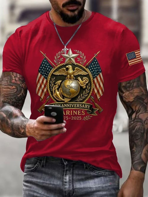 US Marines 250th Anniversary Veteran T-Shirt Freedom Celebrating Tee USMC Inspired Gifts