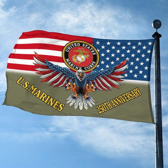 U.S Marines Veteran Eagle Flag 1775 2025 250th Anniversary Home Decor Proud Veteran Gifts