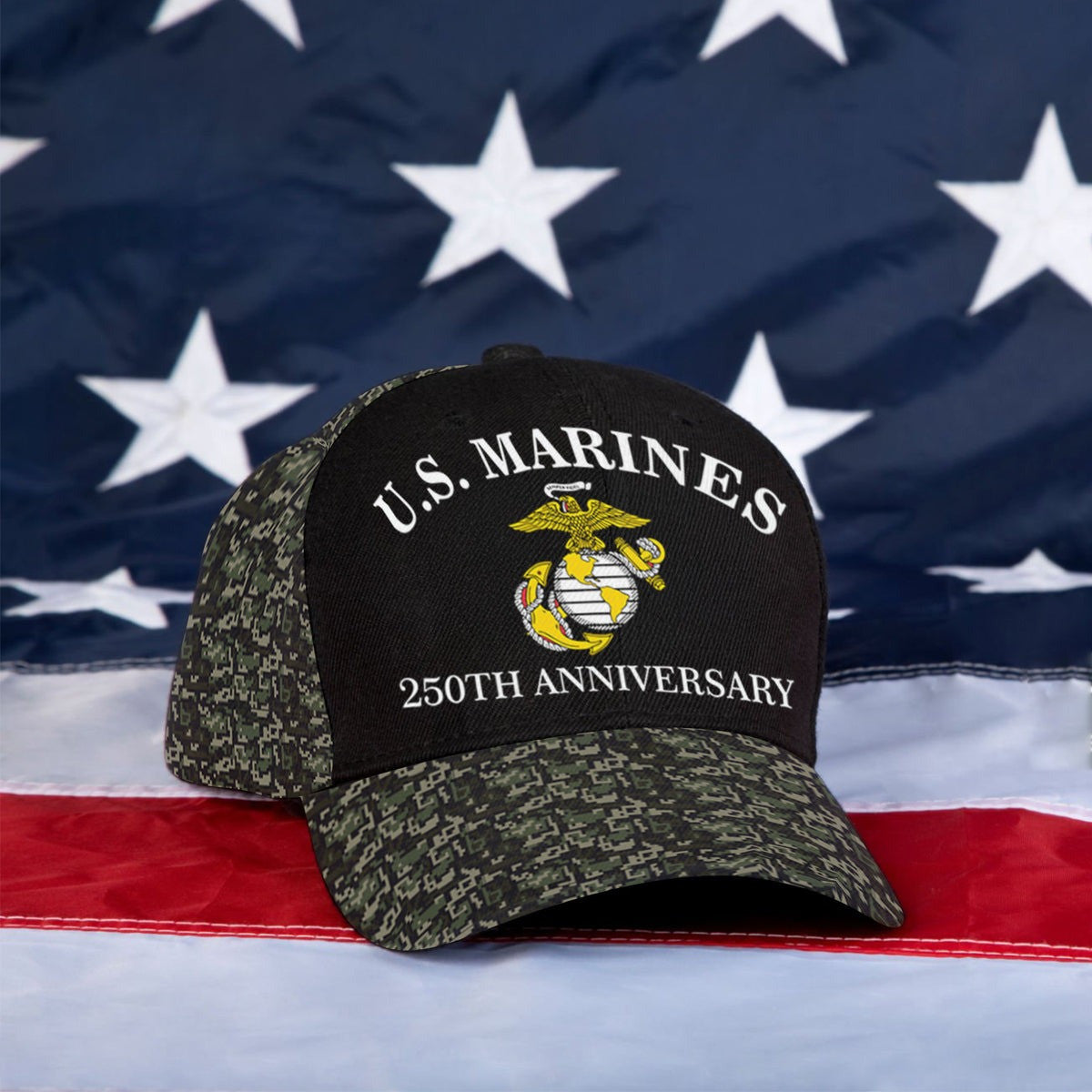 US Marines Veteran Hat 250th Anniversary Proud Veteran Cap Gifts For Him
