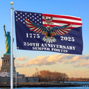US Navy Veteran Flag 250th Anniversary Semper Fortis Patriotic Military Memorial Day Gifts