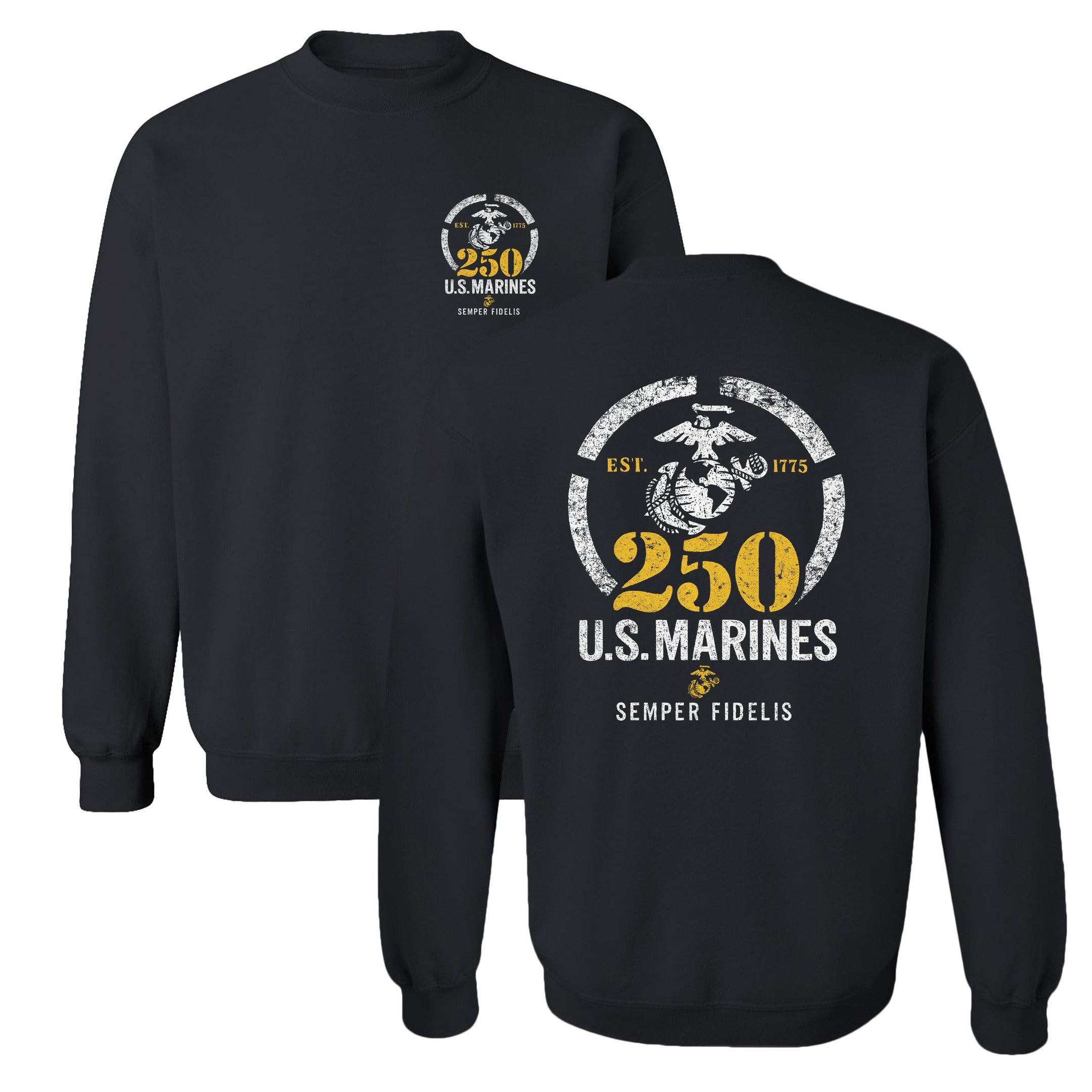 USMC 250th Anniversary Sweatshirt US Marines Semper Fidelis Est 1775 Gift For Her