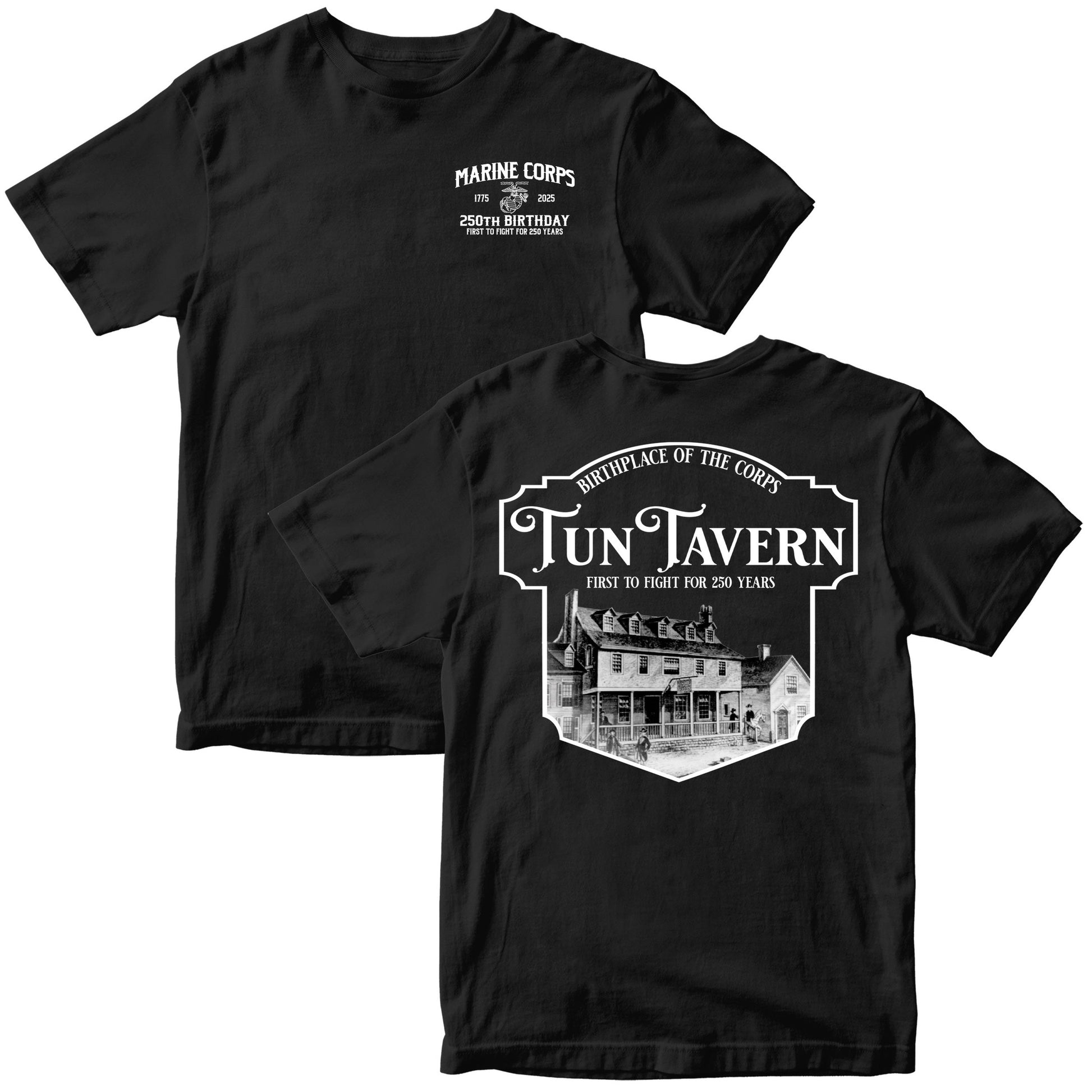 USMC 250th Birthday T-Shirt Birthplace Of The Corps Tun Tavern Top Clothes For Veterans