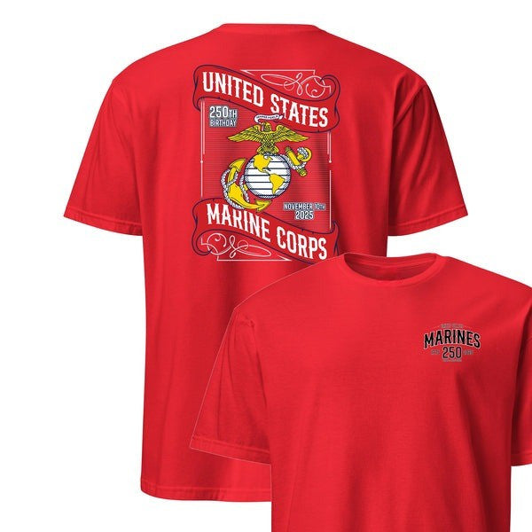 USMC 250th Birthday T-Shirt United States Marine Corps Awesome Clothes Ideas For Veterans