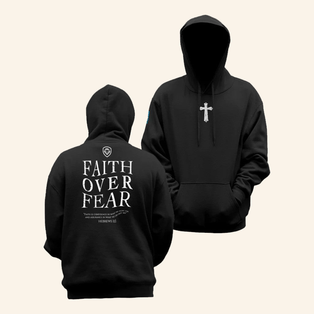 Valuetainment Merch Faith Over Fear Black Hoodie Gifts For Christian - Thriftgiftshop