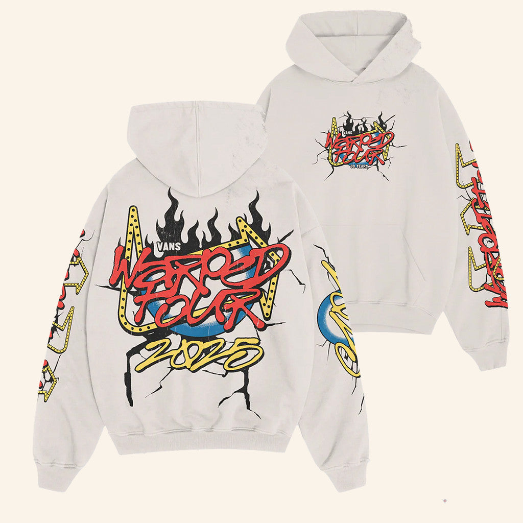 Vans Warped Tour Merch Warped Flame Hoodie Gift Ideas For Music Lovers - Thriftgiftshop