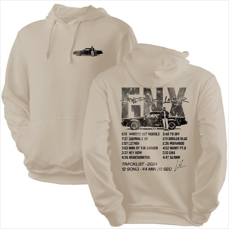 Vintage Kendrick Lamar Gnx With Signature 2 Sides Hoodie, Kendrick Lamar New Album Hoodie Gifts For Sister - Thriftgiftshop