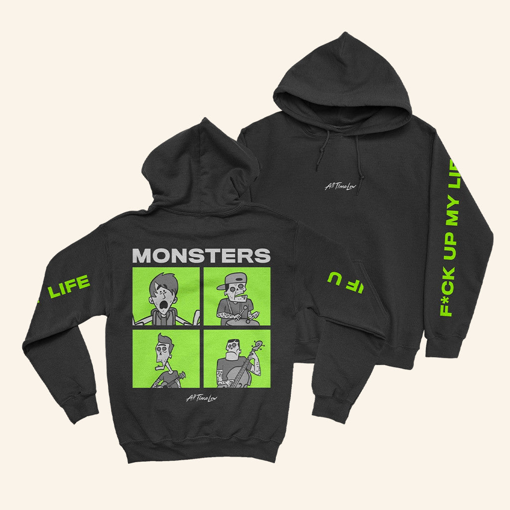 Warner Music Merch All Time Low Monsters Square Hoodie Gifts For Music Lovers - Thriftgiftshop