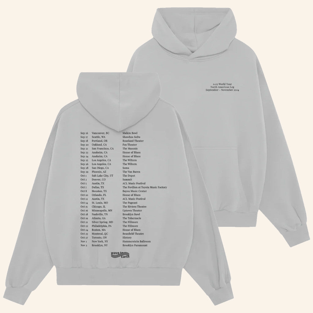 Wave To Earth Merch 0 03 NA Tour Hoodie Unique Gifts For Music Lovers - Thriftgiftshop