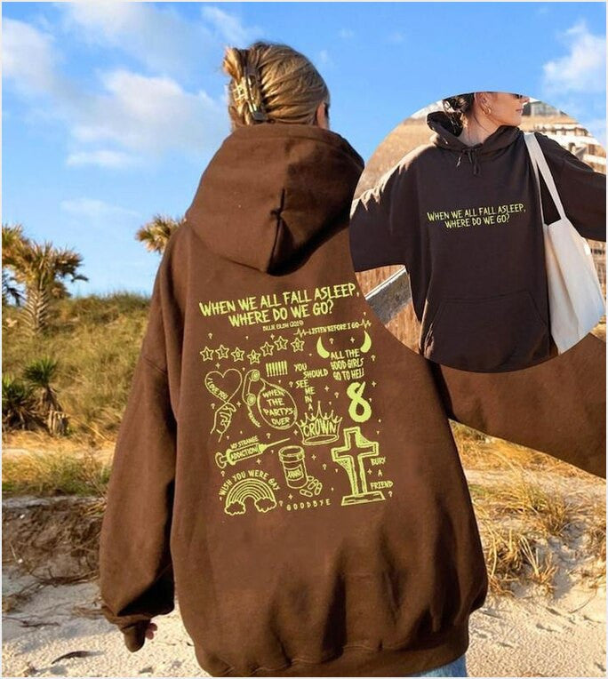 When We All Fall Asleep Hoodie Where Do We Go Hoodie Billie Eilish Tour Hoodie Gift For Fans Gifts For Friends - Thriftgiftshop