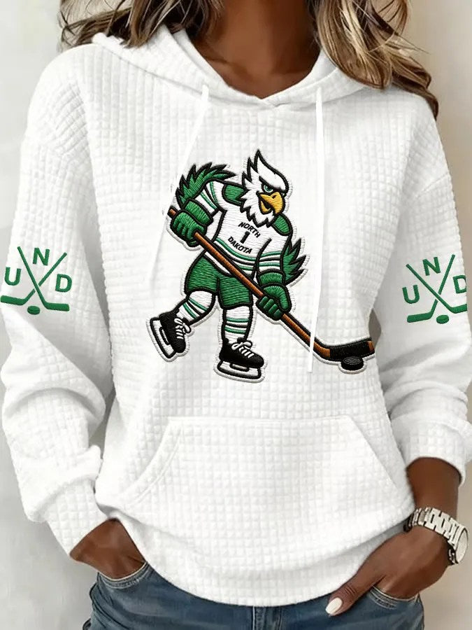 White North Dakota Ice Hockey Hoodie Game Day Hoodie Cool Gifts For Hockey Fans - Thriftgiftshop