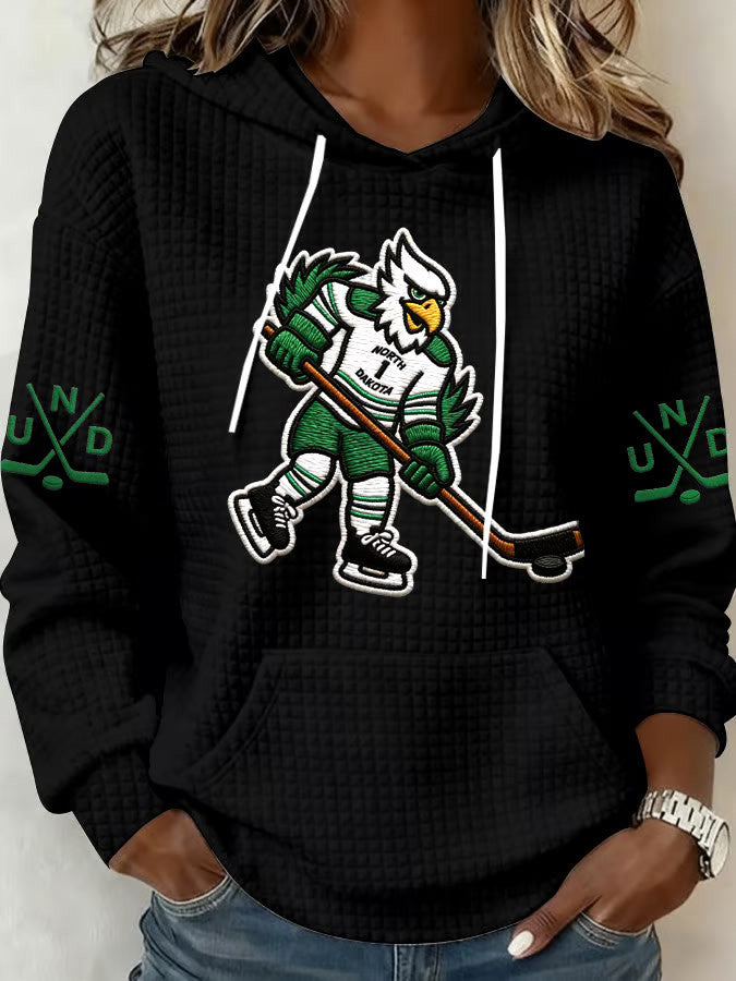 White North Dakota Ice Hockey Hoodie Game Day Hoodie Cool Gifts For Hockey Fans - Thriftgiftshop