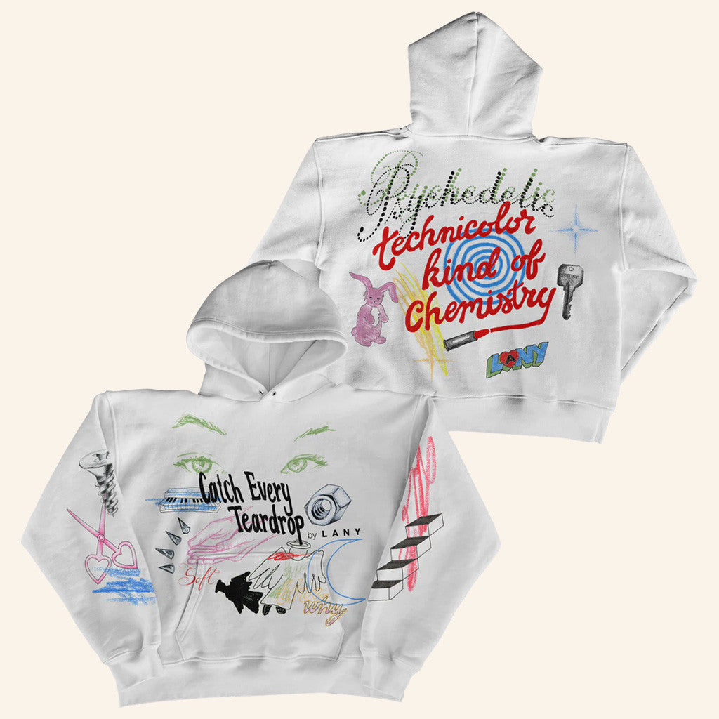 White Sketched Hoodie - Thriftgiftshop