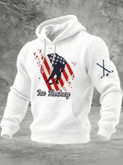 White USA 2026 Ice Hockey Hoodie Hockey Lovers Game Day Hoodie Present For Him - Thriftgiftshop