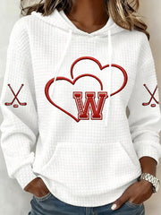 White Wisconsin Ice Hockey Hoodie Game Day Merch Presents For Hockey Fans - Thriftgiftshop