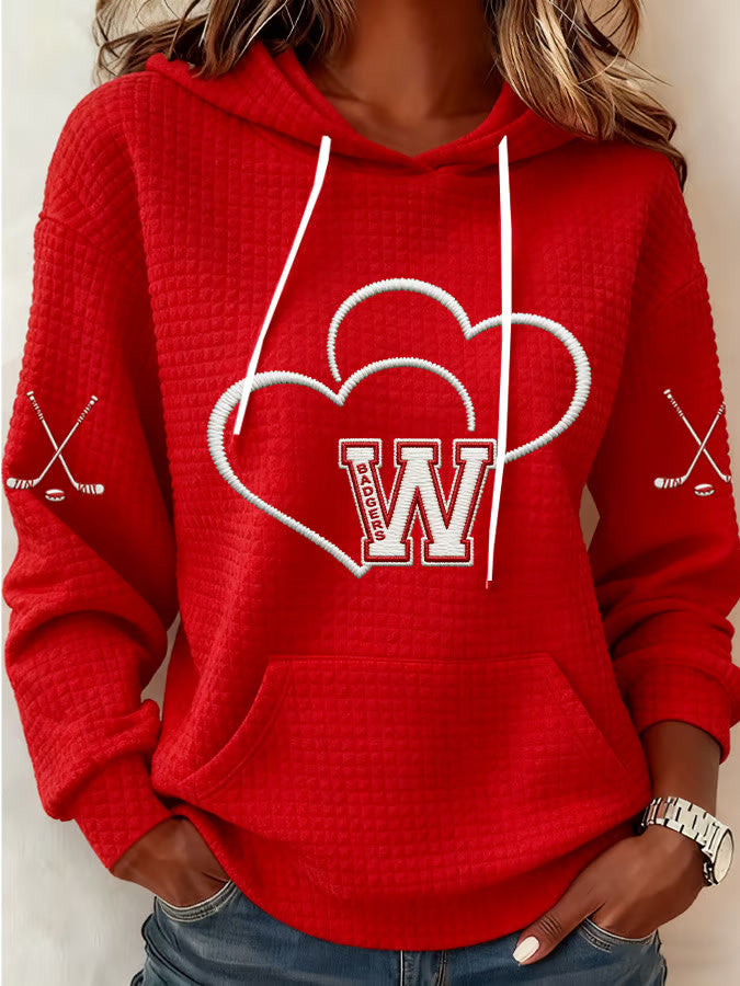 Wisconsin Ice Hockey Hoodie Game Day Apparel Unique Gifts For Hockey Fans - Thriftgiftshop