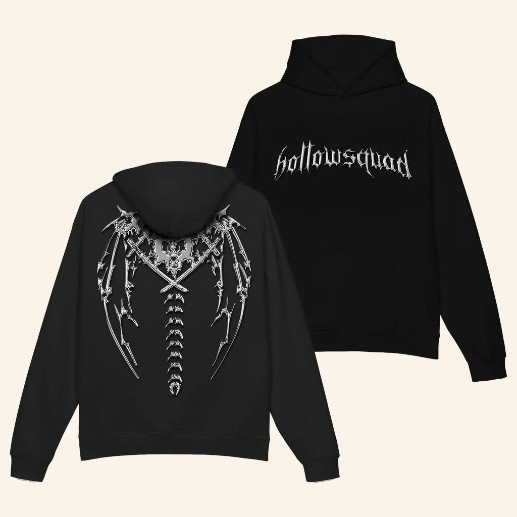 Xavier Wulf Merch Hollowsquad LA Chrome Spine Hoodie Gifts For Music Lovers - Thriftgiftshop