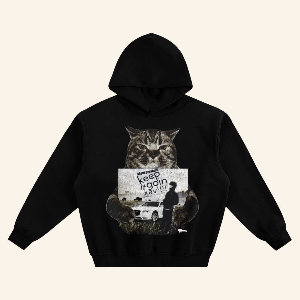 Xaviersobased Merch Cat Holding Keep It Goin Xav Hoodie Gifts For Rap Lovers - Thriftgiftshop