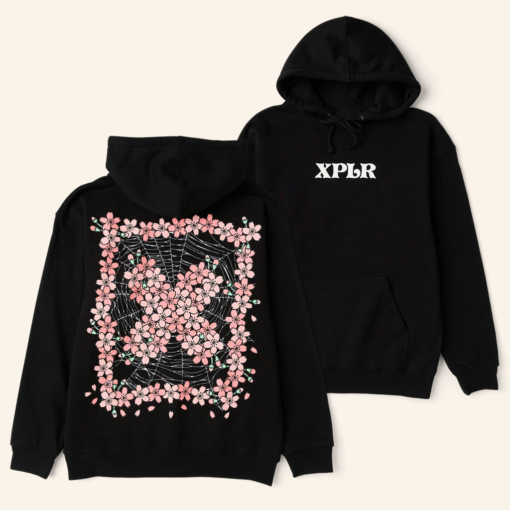 XPLR Merch Cherry Blossoms Black Hoodie Birthday Ideas For Wife - Thriftgiftshop