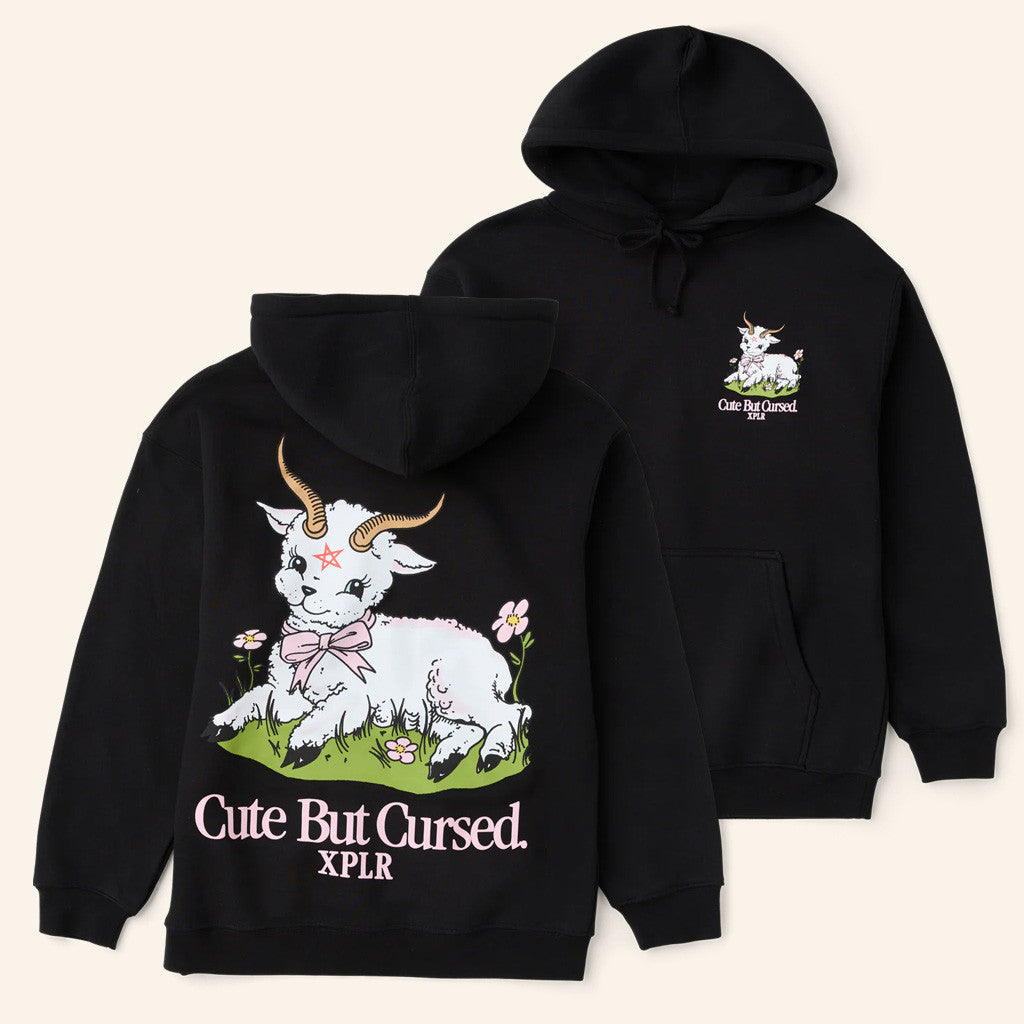 XPLR Merch Cute But Cursed Black Hoodie Christmas Gift Ideas For Sister - Thriftgiftshop