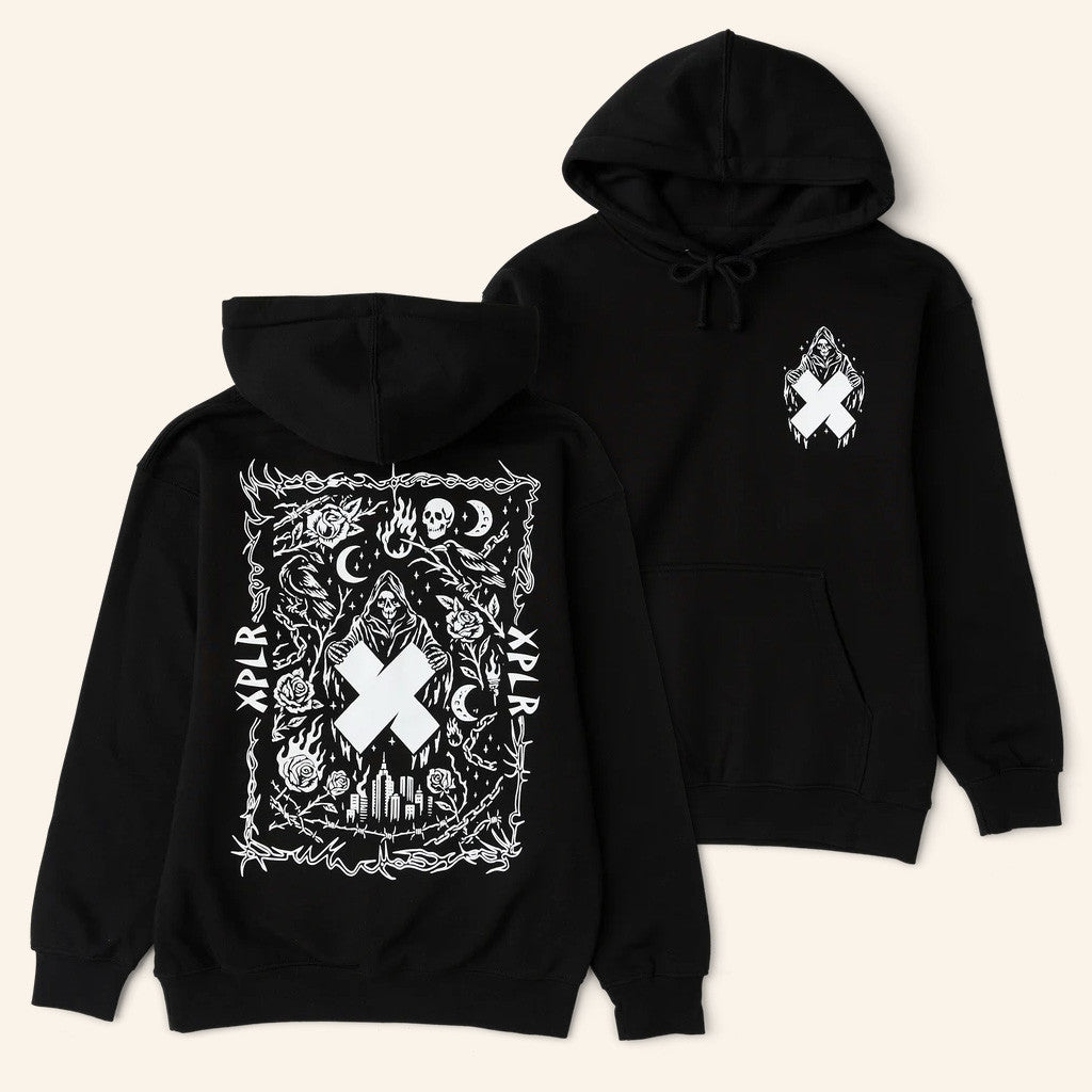XPLR Merch Horror City Black Hoodie Best Gifts For Boyfriend - Thriftgiftshop