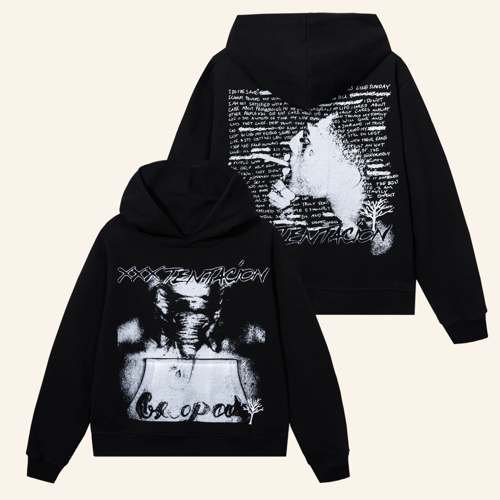 XXXTentacion Merch Tattoo Hoodie Black Best Gifts For Rapper Fans - Thriftgiftshop