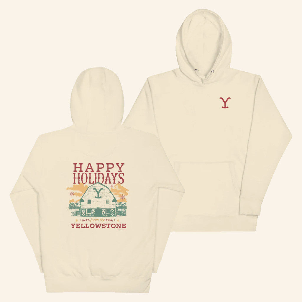 Yellowstone Merch Yellowstone Happy Holiday Barn Hoodie Gifts For Brother - Thriftgiftshop