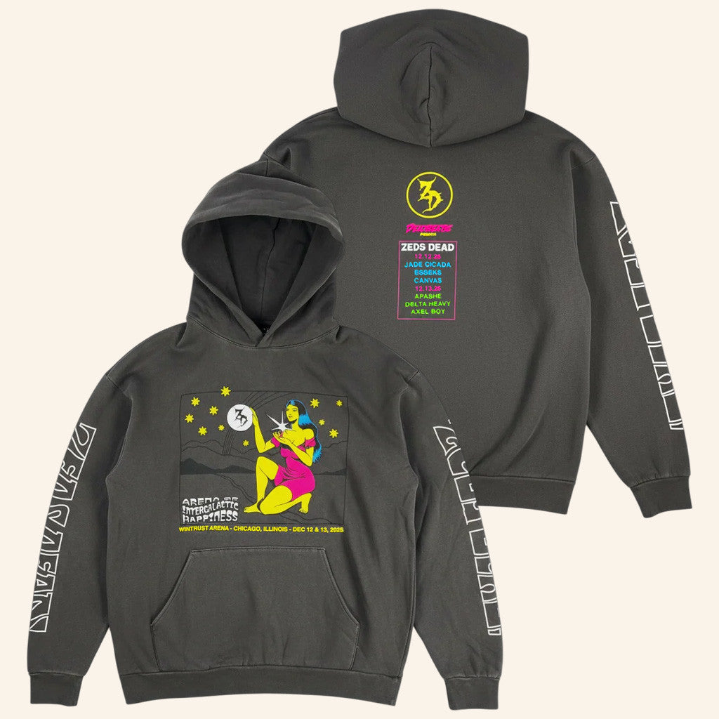 Zeds Dead Merch Chicago Arena Of Intergalactic Happiness Hoodie Presents For Music Lovers - Thriftgiftshop