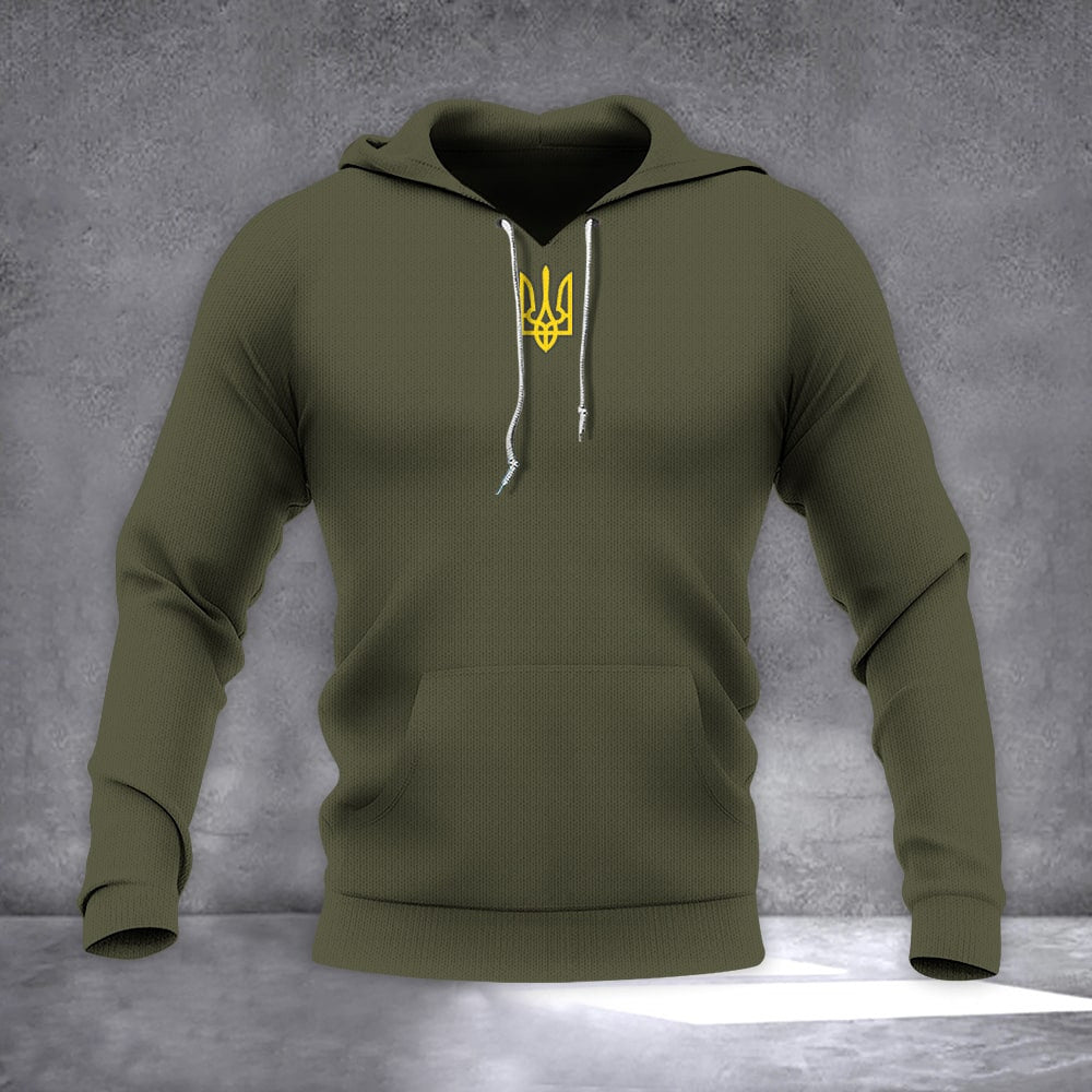 Zelensky Hoodie Ukrainian Trident Symbol Zelensky Green Hoodie Christmas Gift for Him - Thriftgiftshop