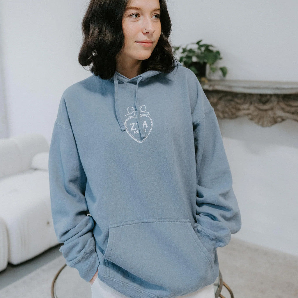 Zeta Tau Alpha Merch ZTA Heart Locket Hoodie Great Gifts For Besties - Thriftgiftshop