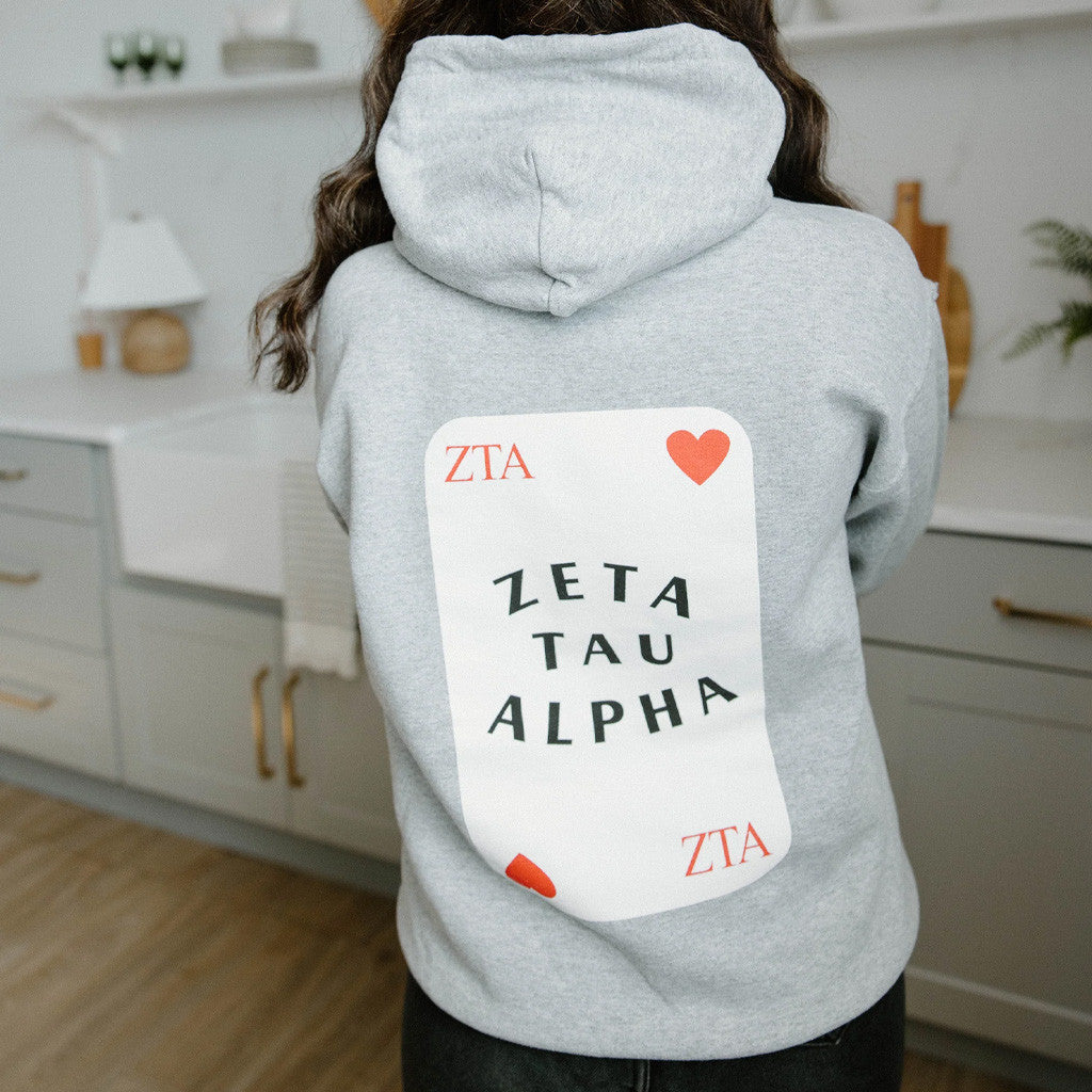 Zeta Tau Alpha Merch ZTA Queen Of Hearts Hoodie Gifts For Friends - Thriftgiftshop